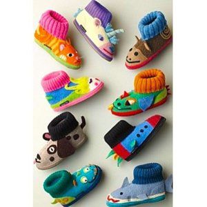 NEW Garnet Hill “Rocket” Boiled Wool Slipper Boot Kids Single Size 11